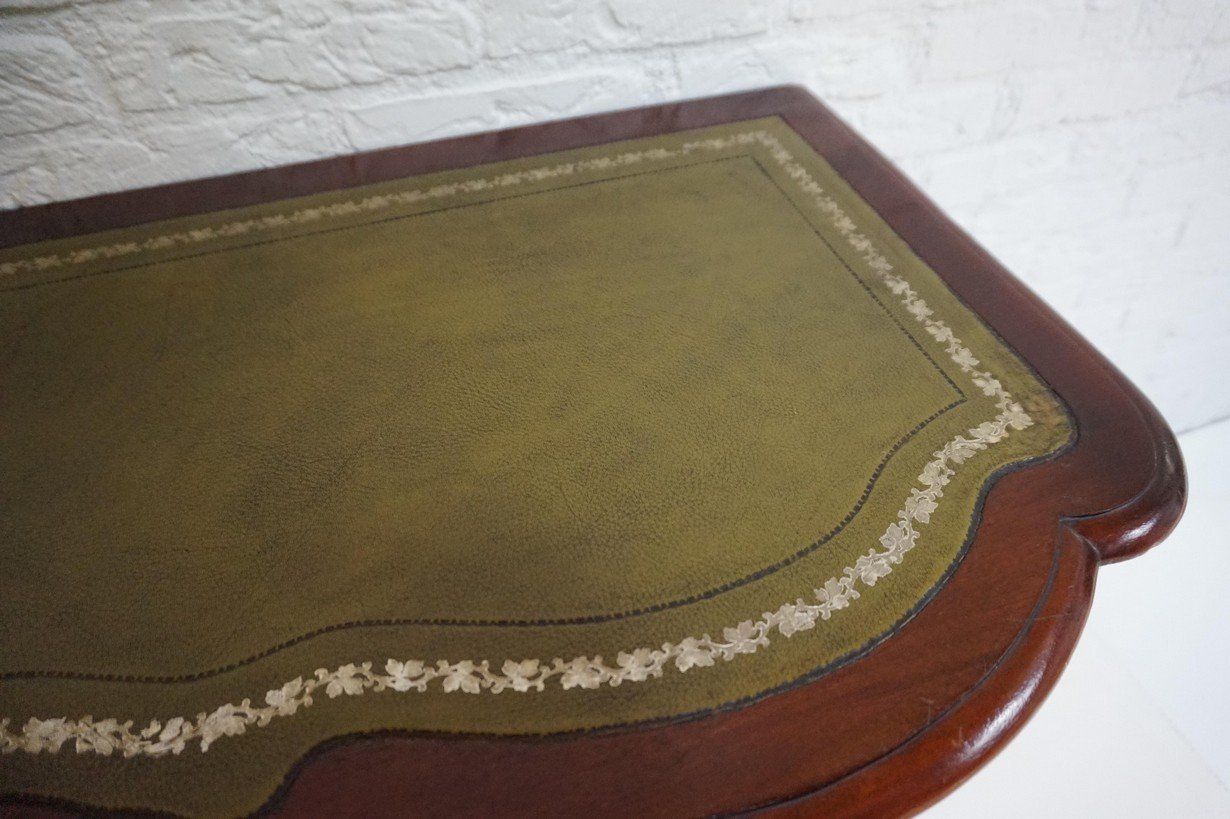 Biedermeier Mahogany Wall Console Table Or Desk With Leather Inlay Top And Drawer photo 1550.0