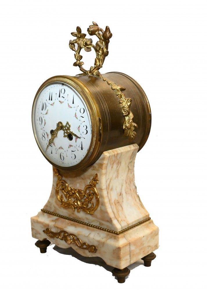 French Mantle Clock Set Garniture Marble 1880 photo vinterior