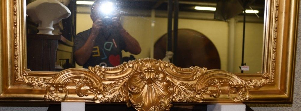 photo for sale Gilt Pier Mirror   English Palladian Cherubs Neo Classical