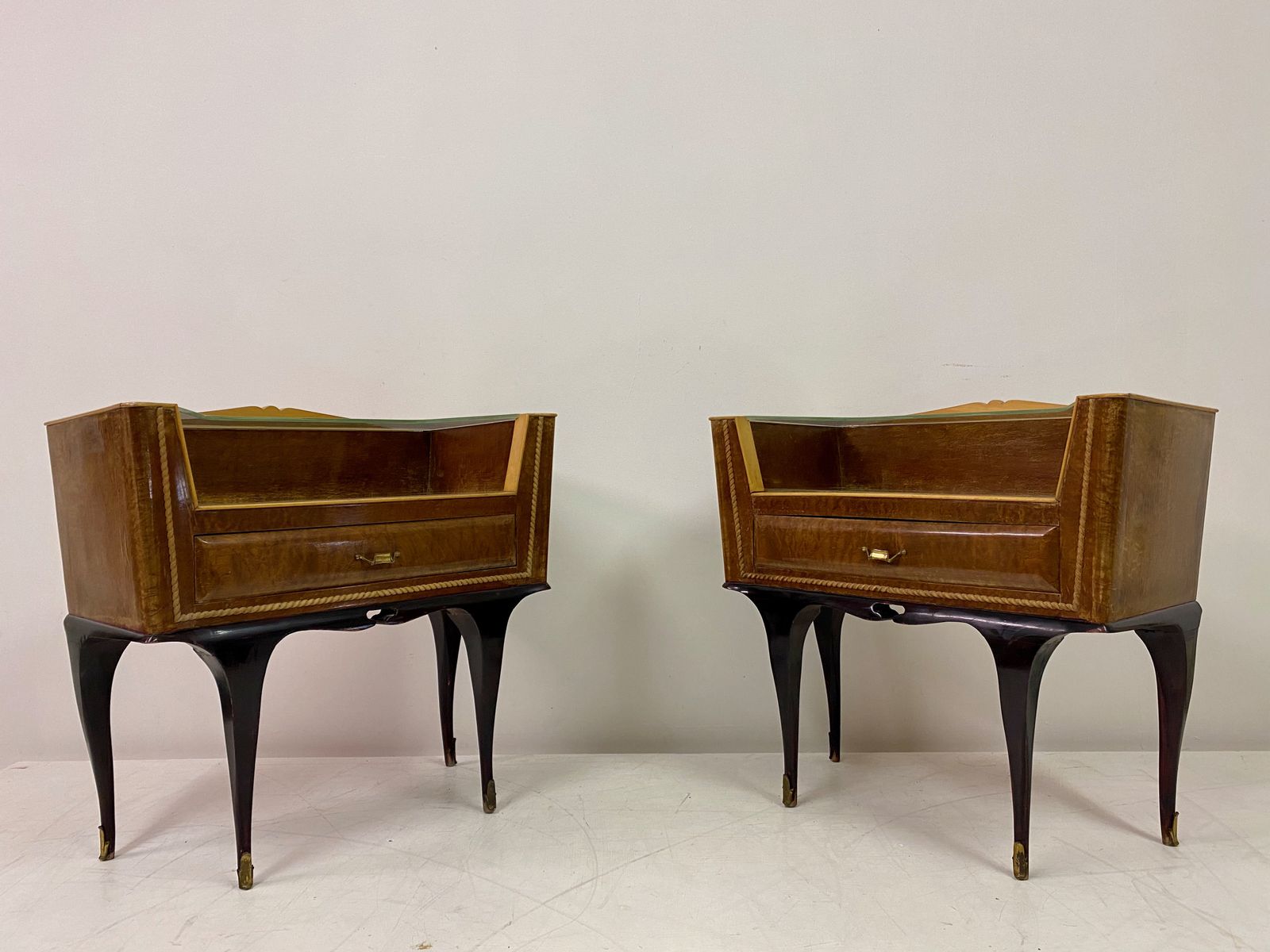 photo for sale Pair Of 1960s Italian Bedside Tables