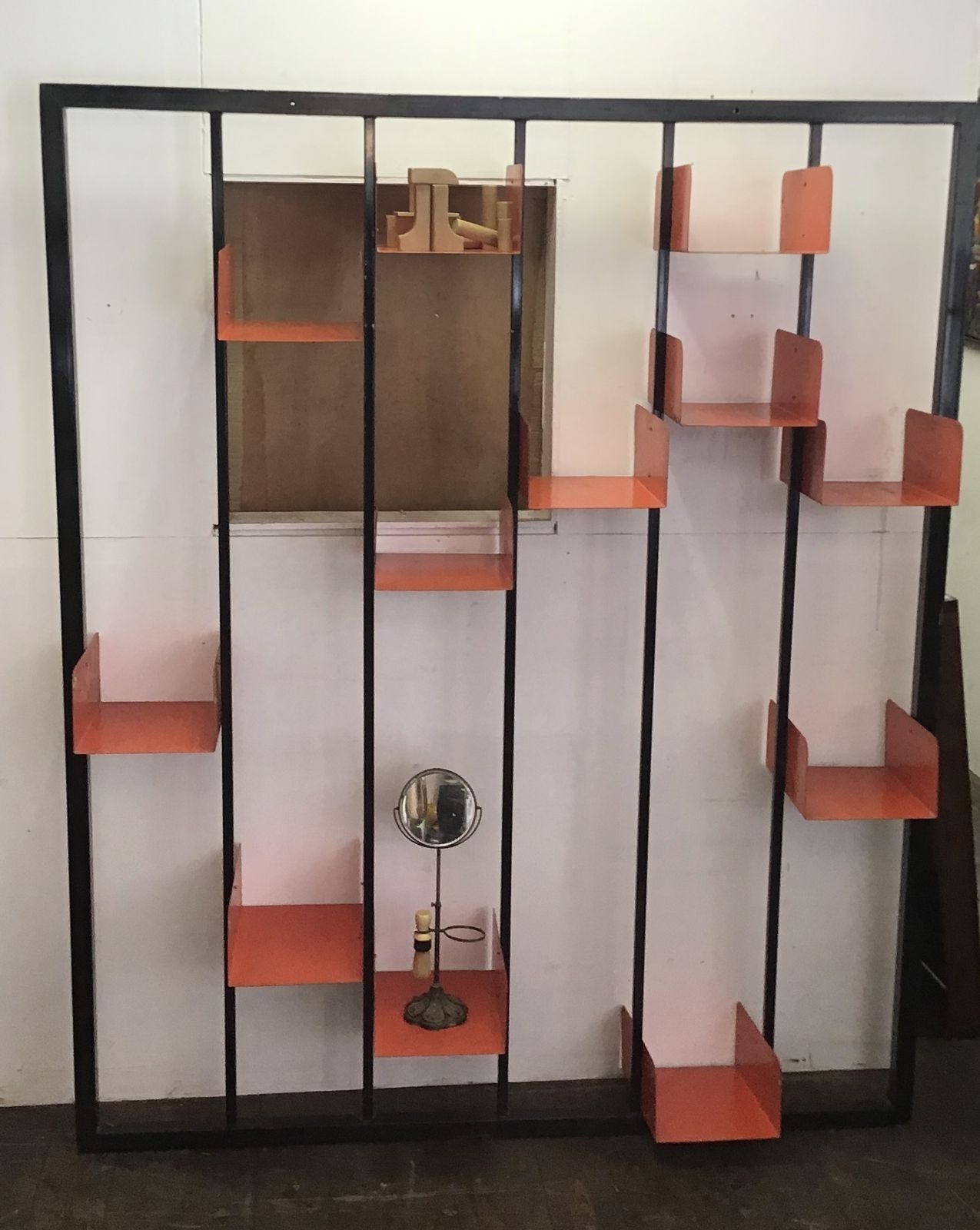 1950’s Industrial French Modular Shelving Bookcase photo vinterior