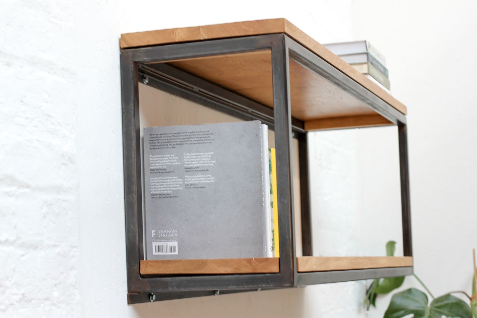 Orla Welded Dark Steel Box Section And Premium Oak Shelves photo buy