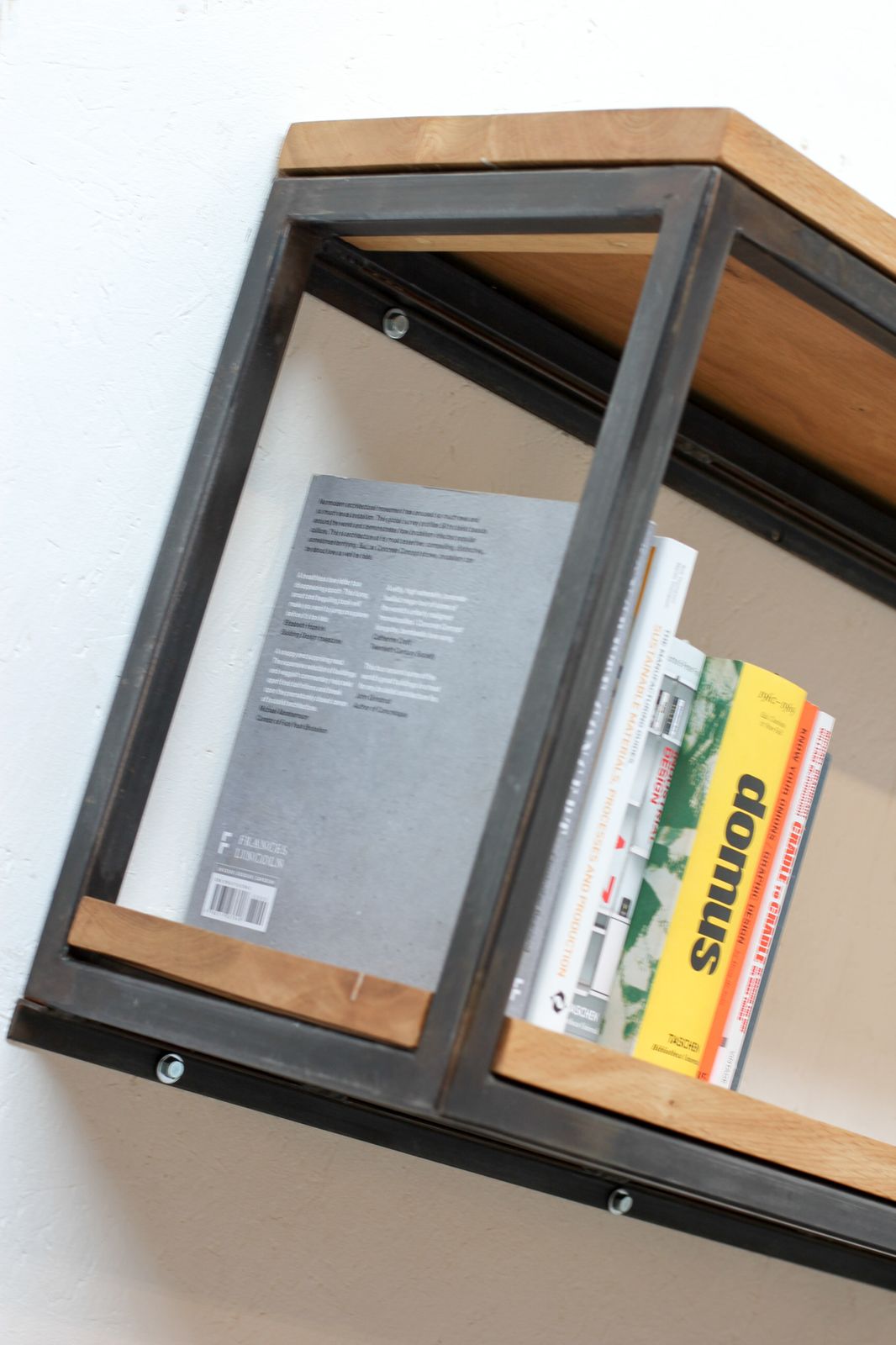 Orla Welded Dark Steel Box Section And Premium Oak Shelves photo vintage