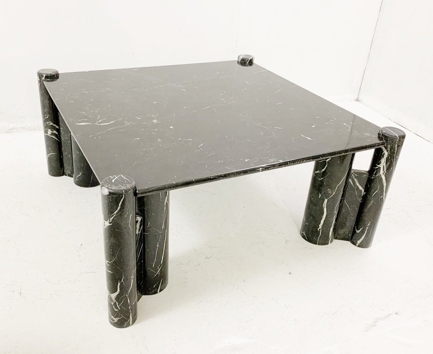 1970's Mid Century Black Marble Coffee Table photo for sale