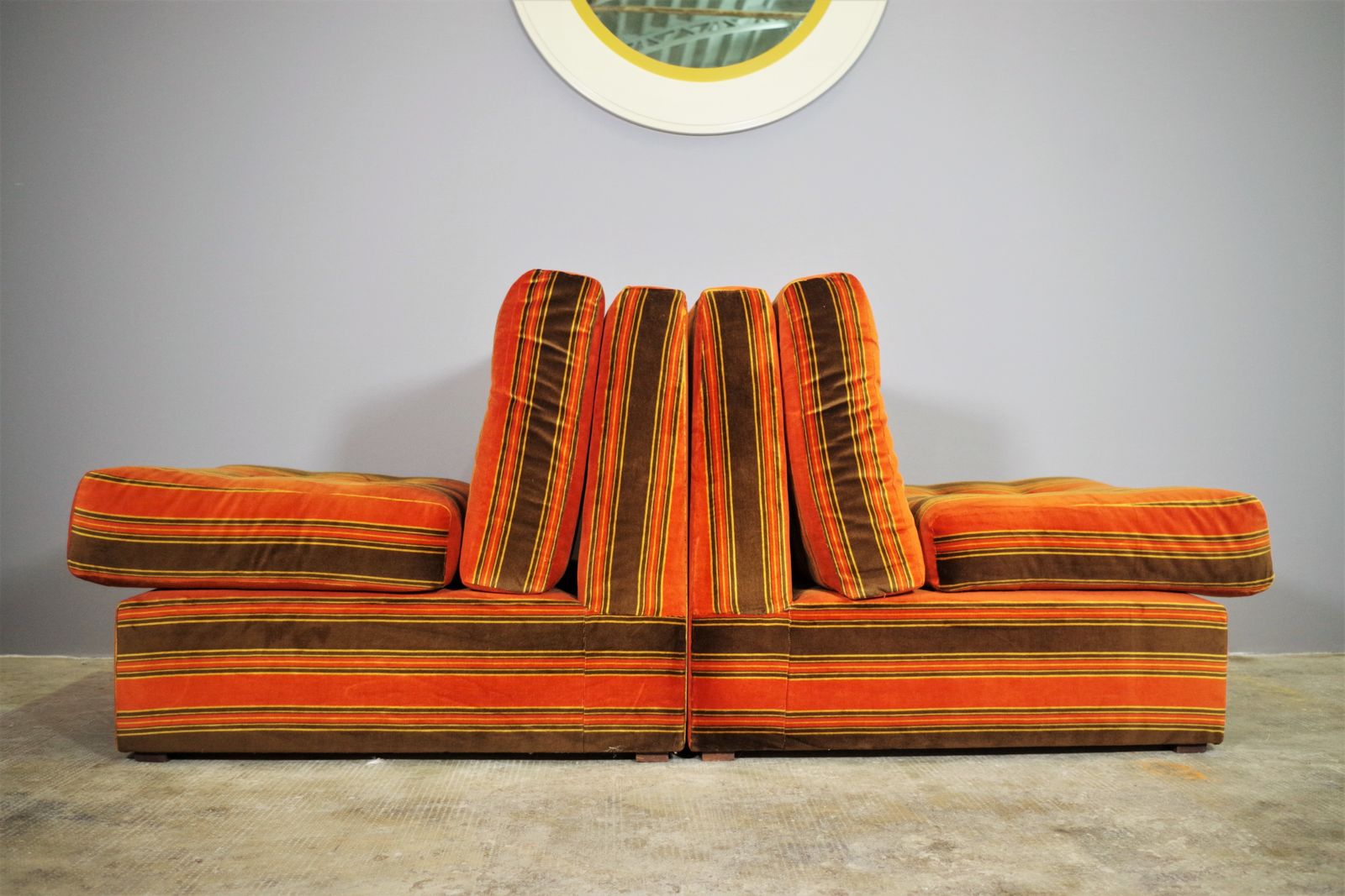 Striped Armchairs, 70s, 1970s, Vintage photo vinterior