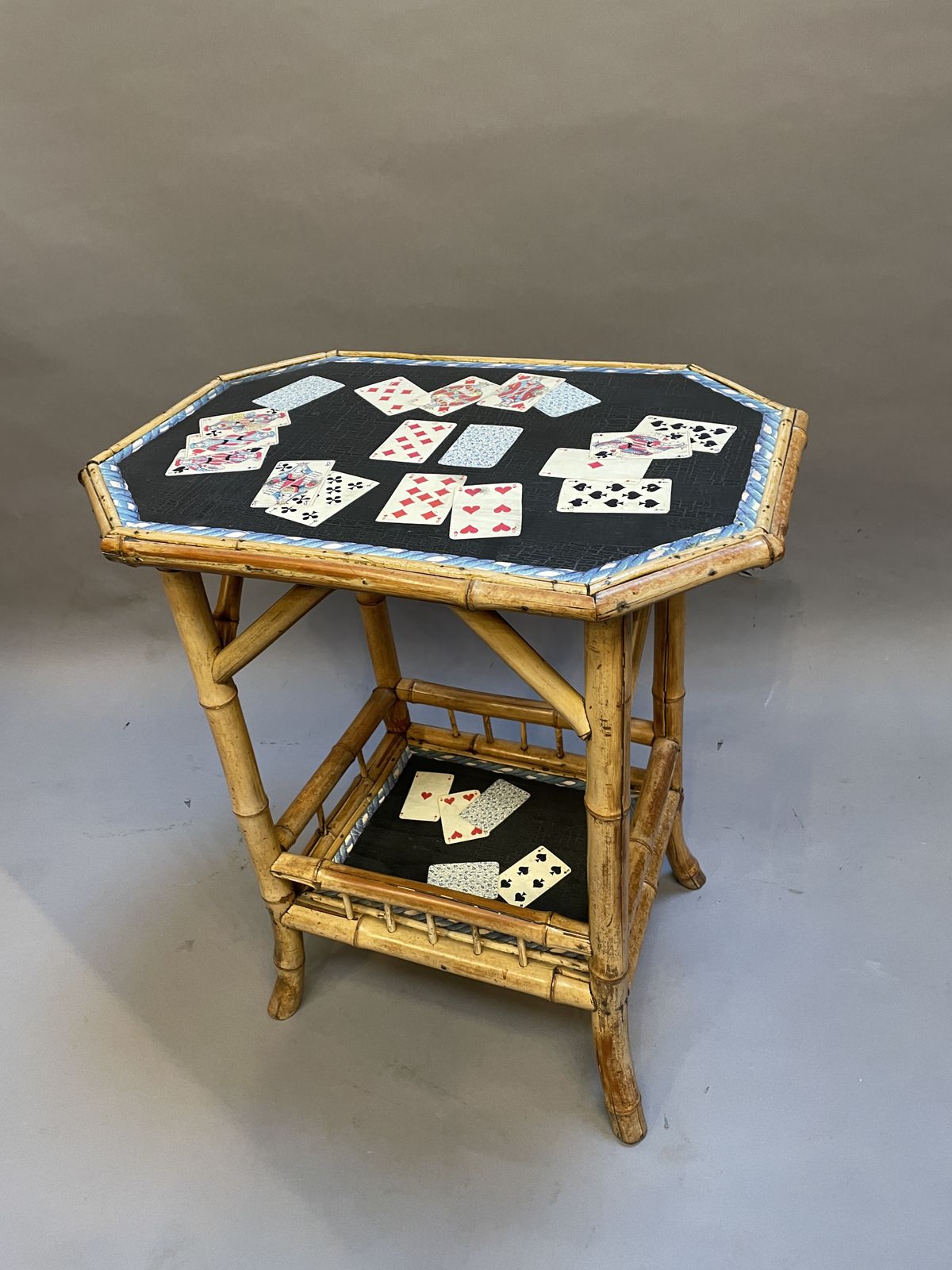 Victorian Bamboo Decoupage Table photo Furniture