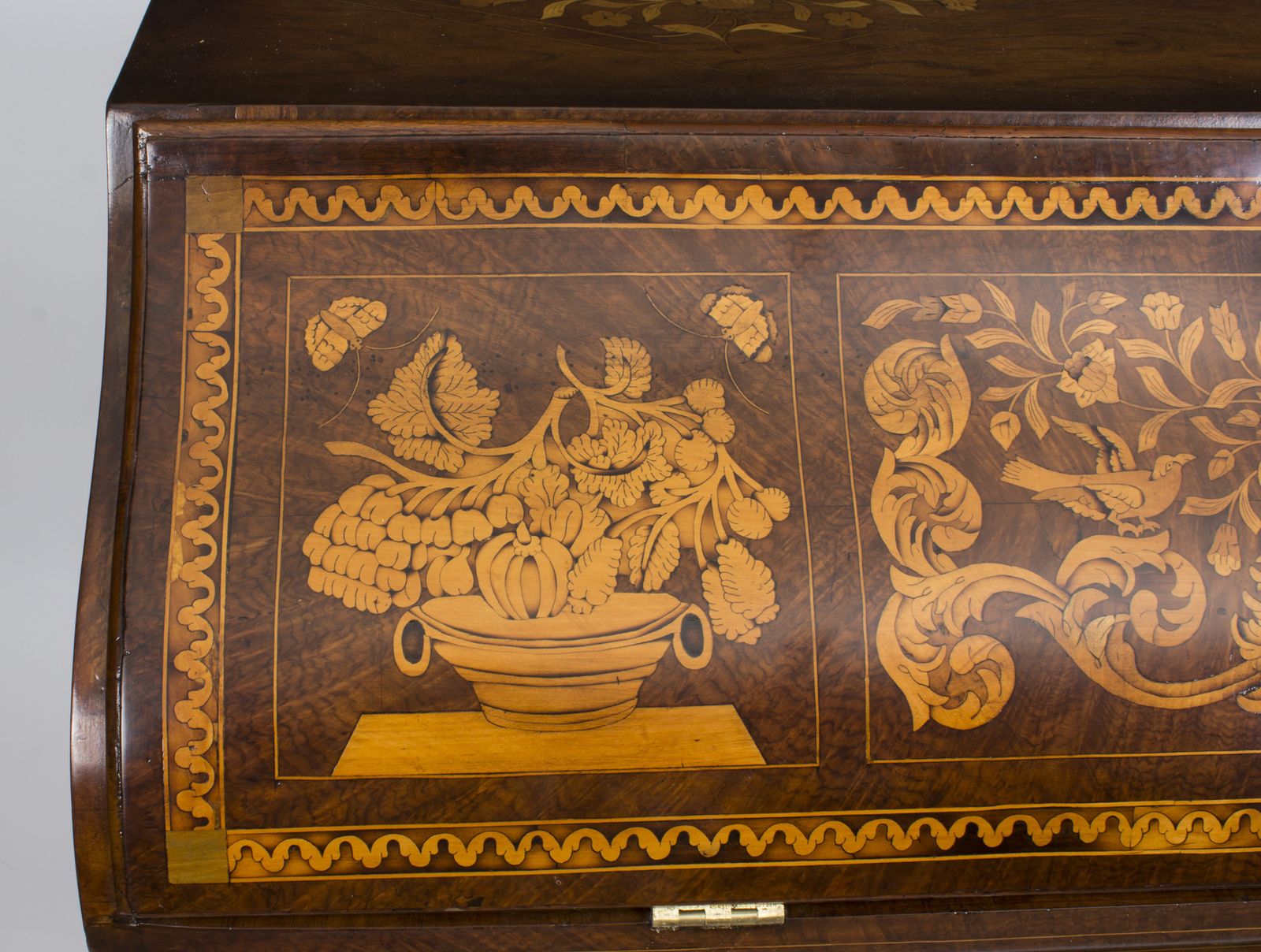 Antique Dutch Burr Walnut Floral Marquetry Bureau C.1780 photo 7500.0