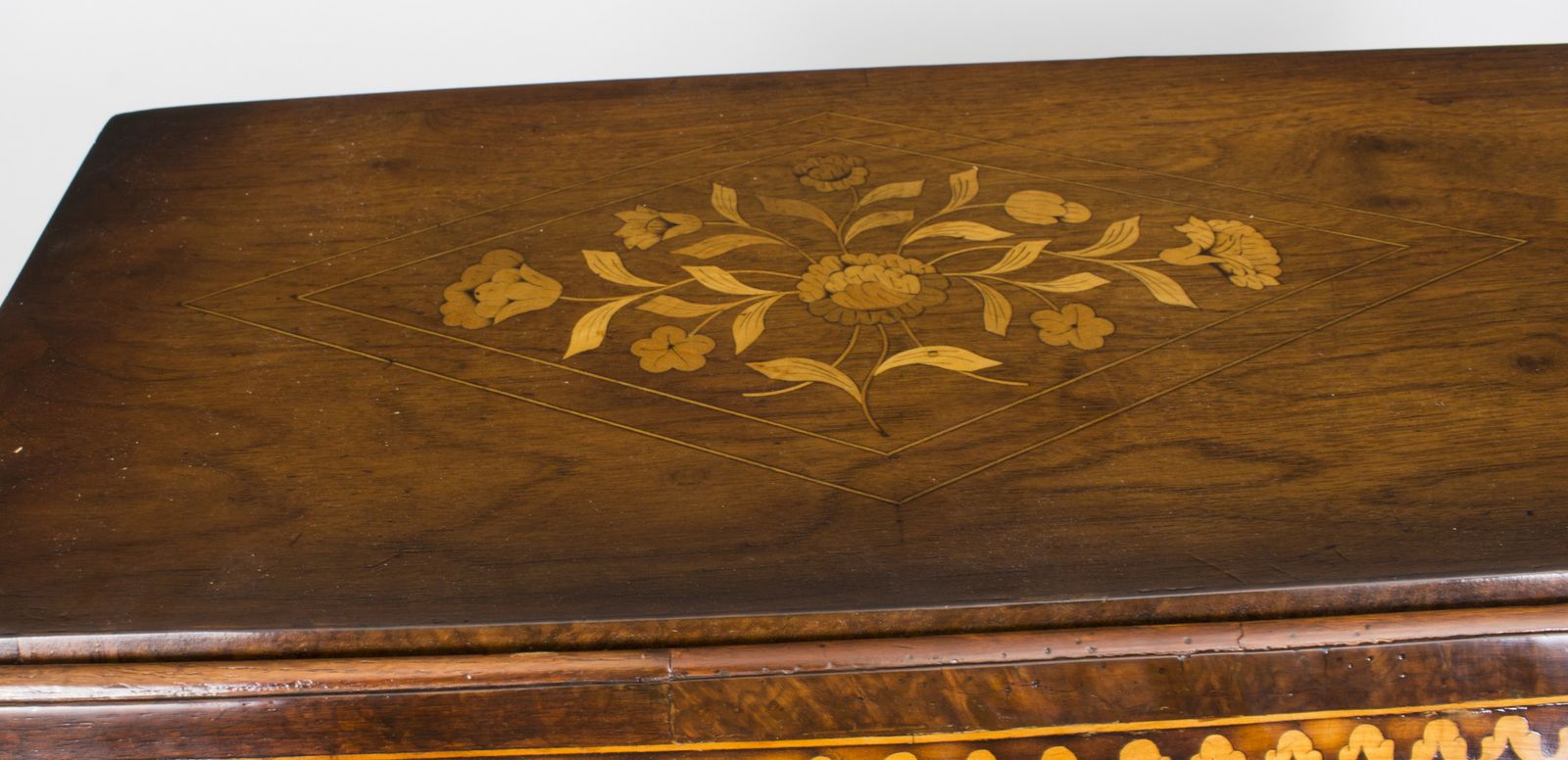 Antique Dutch Burr Walnut Floral Marquetry Bureau C.1780 photo vinterior