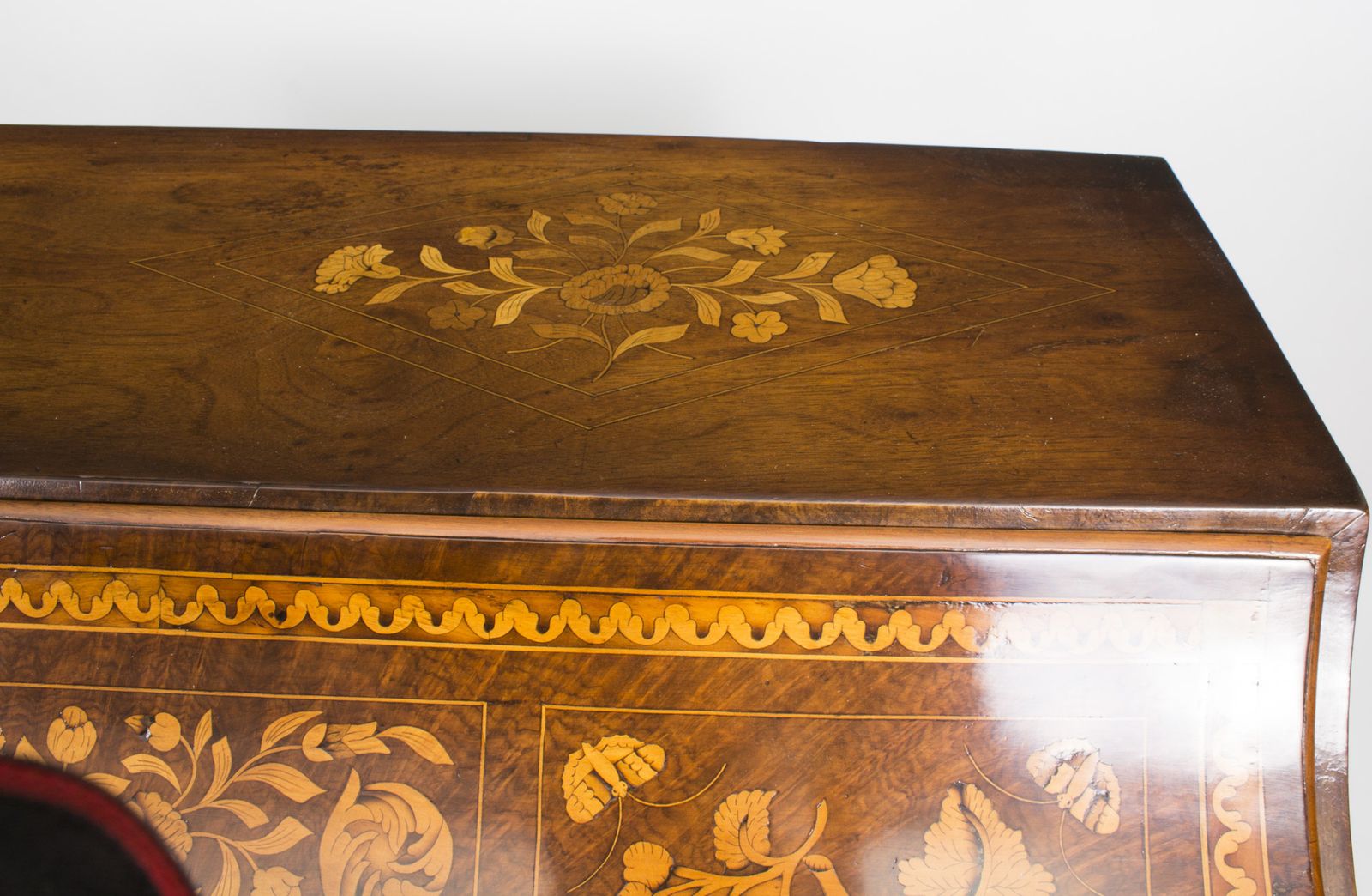 Antique Dutch Burr Walnut Floral Marquetry Bureau C.1780 photo buy