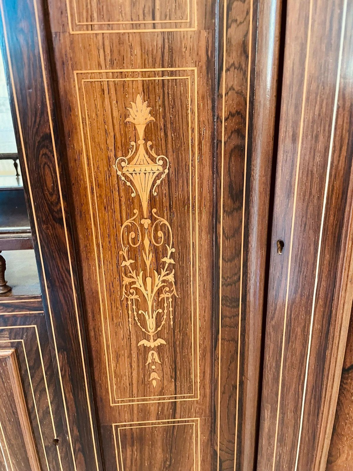 Outstanding Quality Antique Victorian Rosewood Inlaid Side Cabinet photo furniture