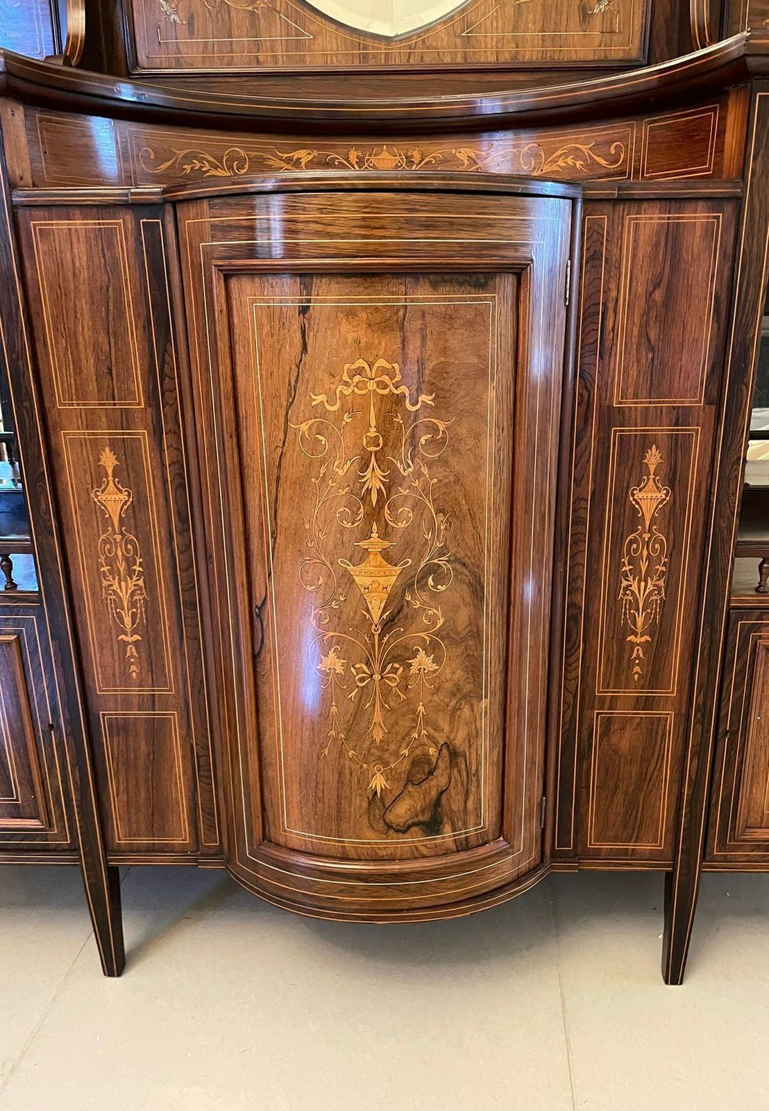 Outstanding Quality Antique Victorian Rosewood Inlaid Side Cabinet photo vintage