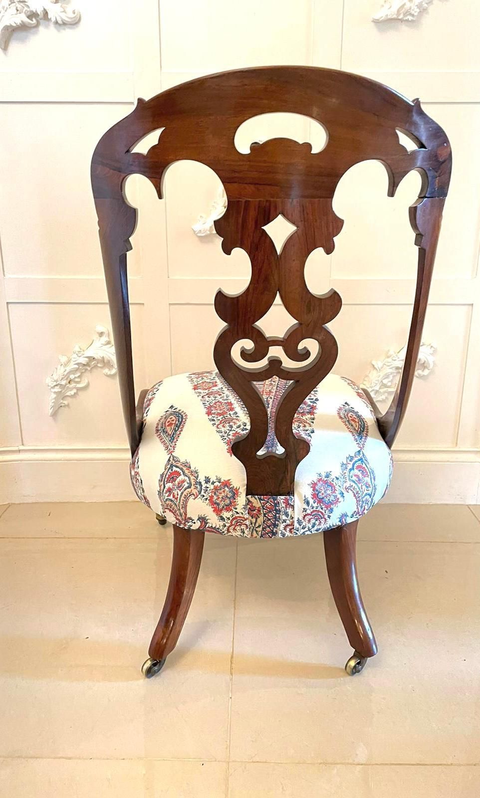 Antique Victorian Quality Rosewood Side Chair photo for sale