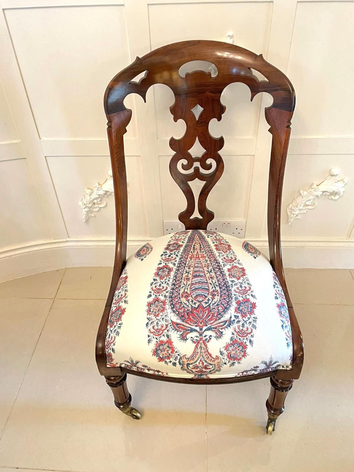 Furniture Antique Victorian Quality Rosewood Side Chair photo