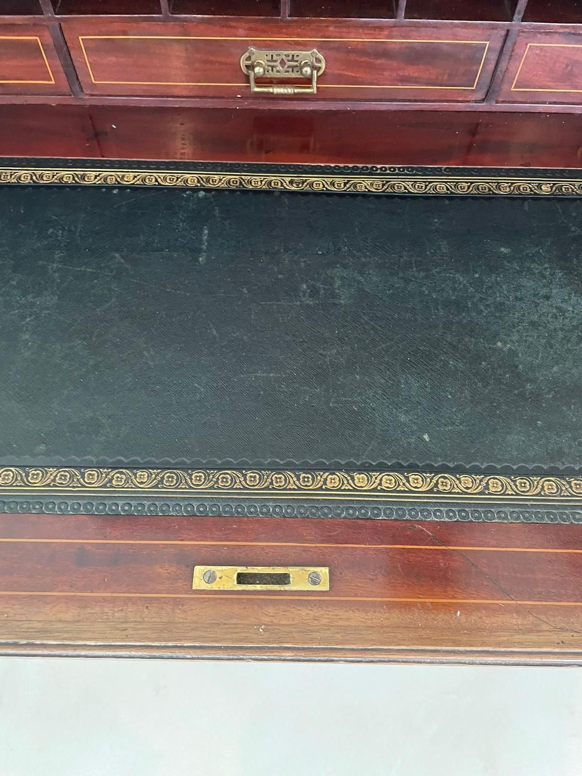 5750.0 Fine Quality Antique Victorian Mahogany Inlaid Cylinder Bookcase photo