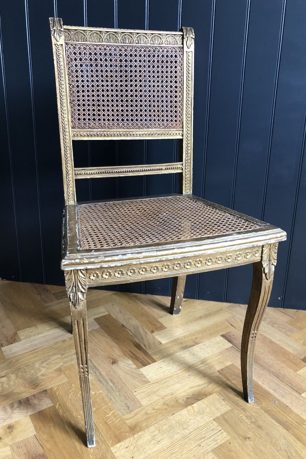 Furniture Regency Giltwood And Cane Seated Occasional Chair, 1810 photo