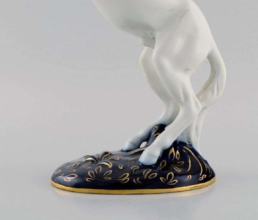 Royal Dux, Prancing Horse In Hand Painted Porcelain, 1940s photo for sale