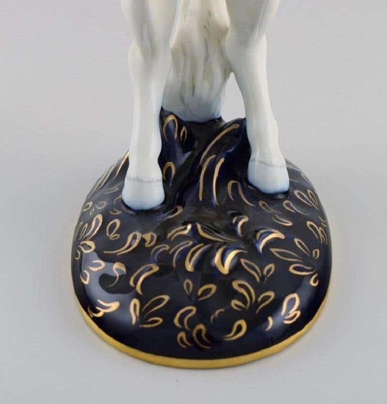Royal Dux, Prancing Horse In Hand Painted Porcelain, 1940s photo vinterior