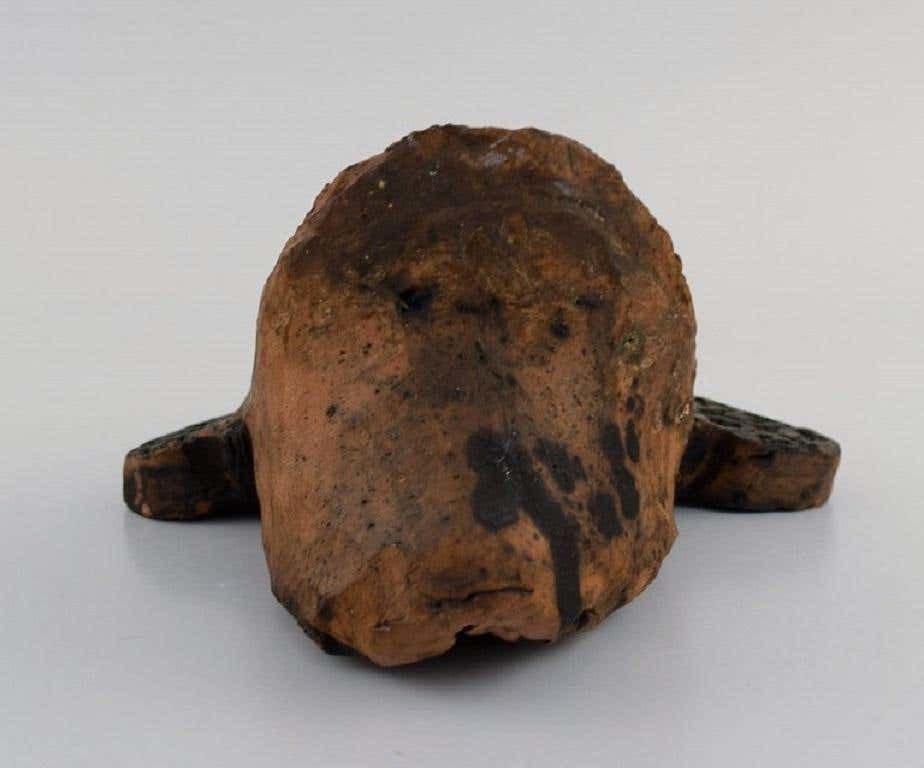 Niels Helledie, Denmark, Unique Face Mask In Hand Painted Stoneware photo 1797.0