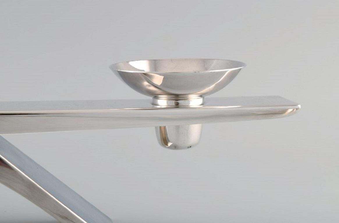 Wmf, Germany, Modernist Ikora Candleholder In Plated Silver photo Home Decor