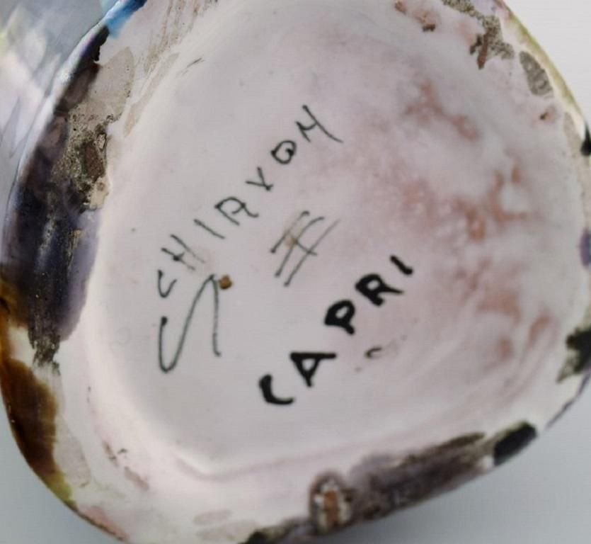 Elio Schiavon, Italy, Unique Vase In Glazed Ceramics With City Motif photo vinterior