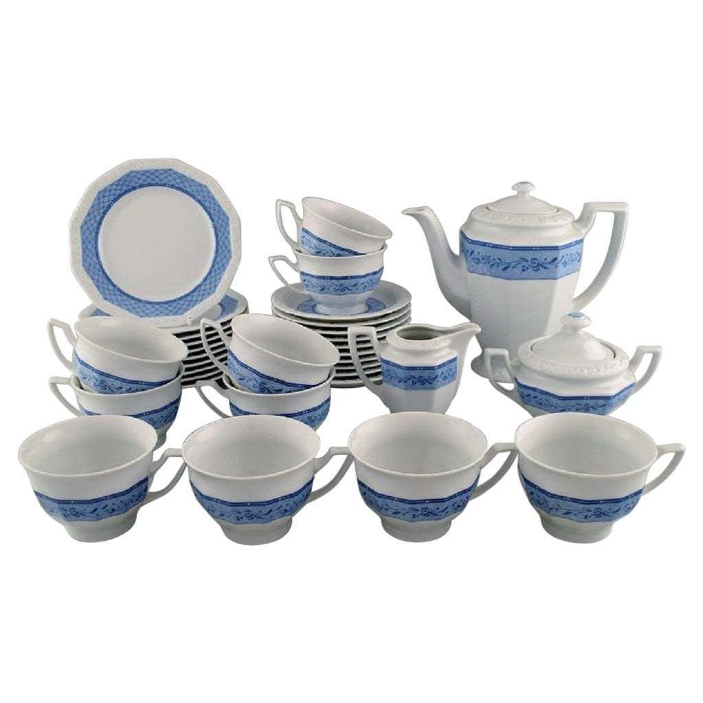 Rosenthal Classic Coffee Service For 10 People In Porcelain With Blue Ribbon