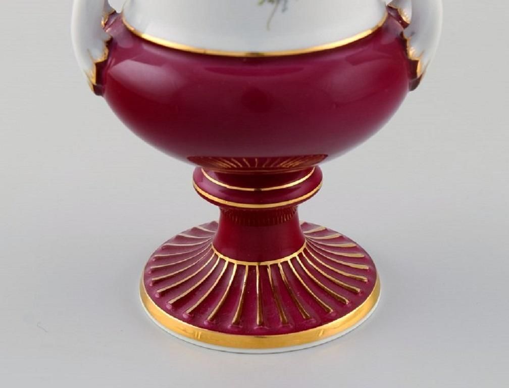 Antique Meissen Porcelain Vase With Hand Painted Flowers, Ca 1900 photo for sale