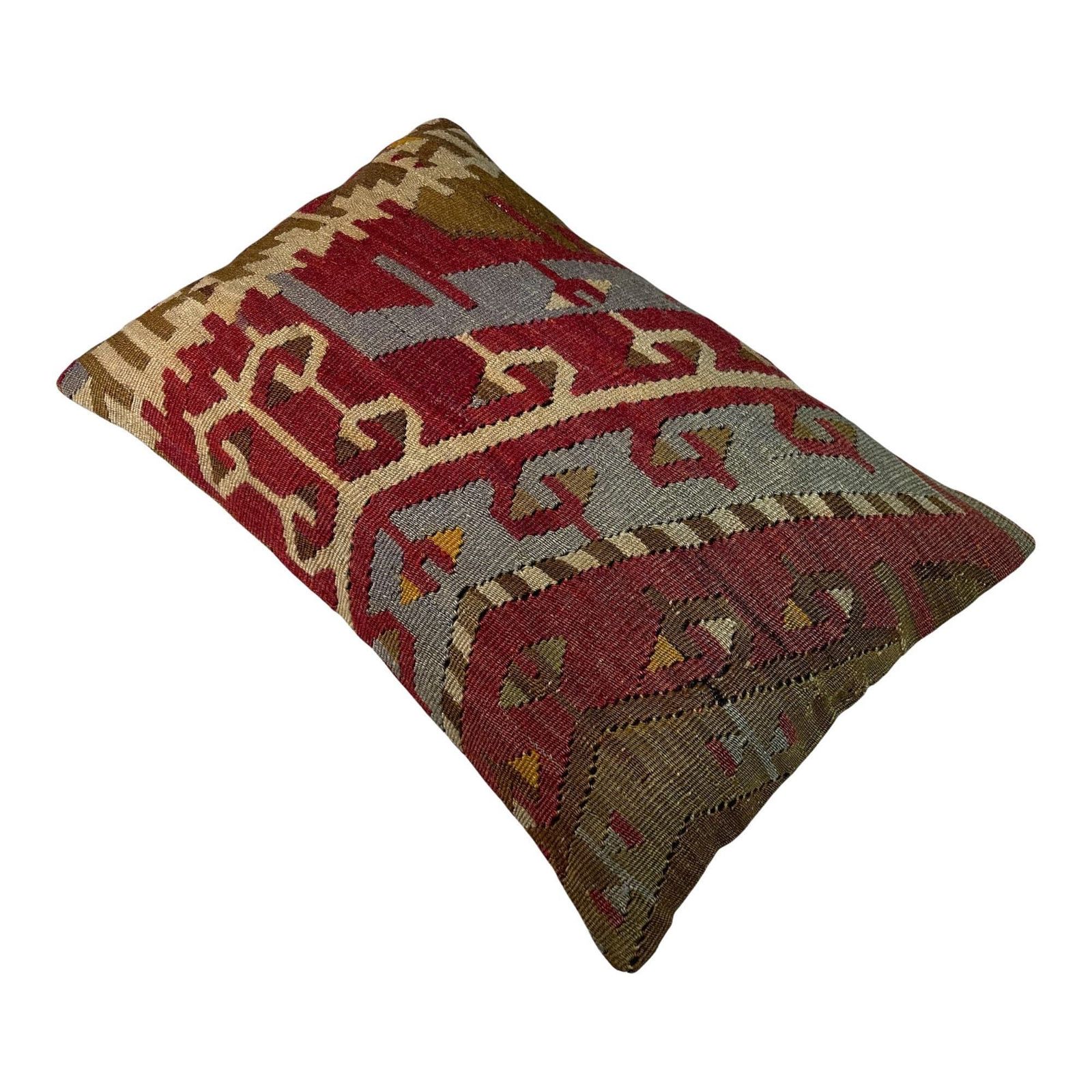 16’x24′ Vintage Anatolian Kilim Cushion Cover, Türkisch Kelim Kissenbezug 40×60 Cm photo vintage
