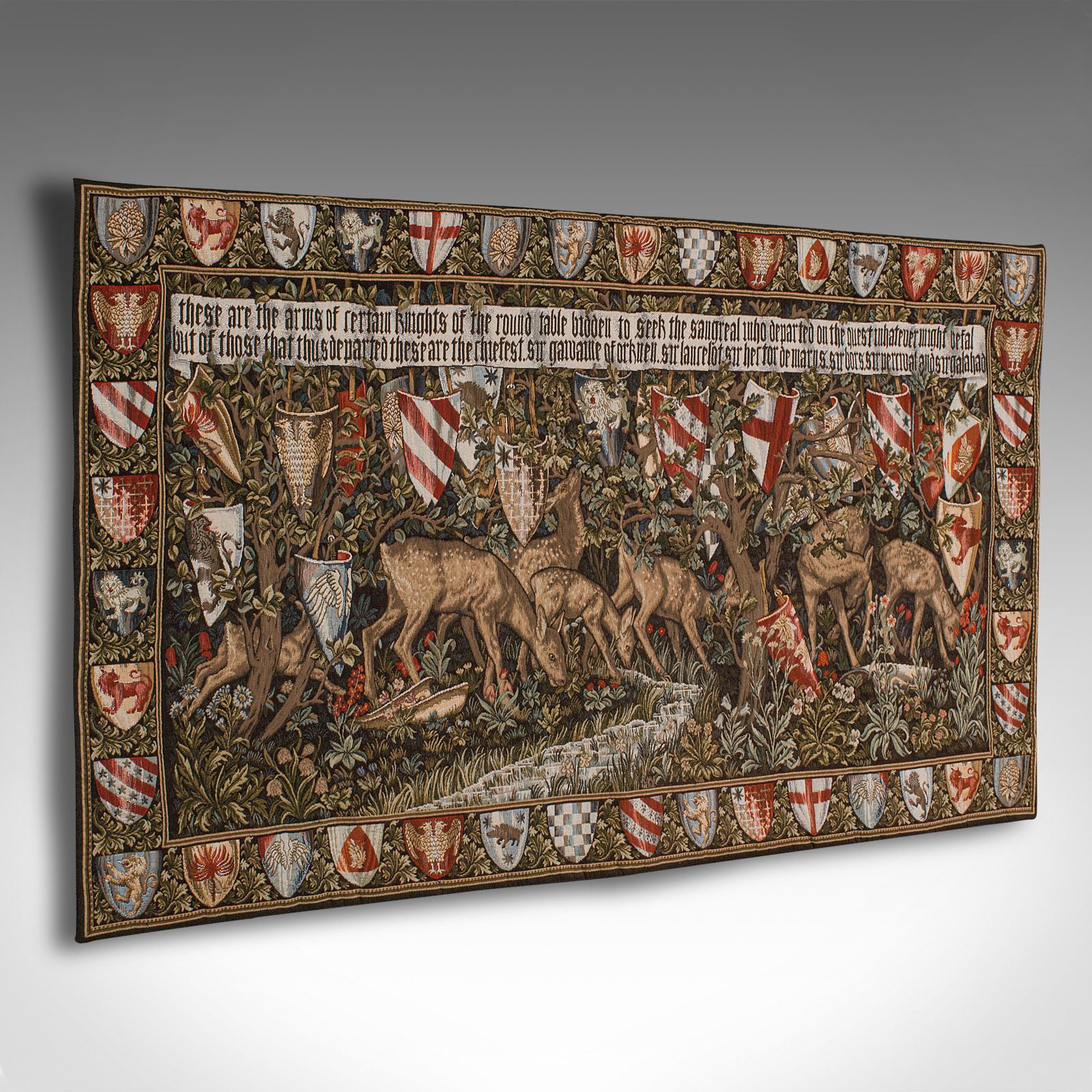 Vintage Verdure Panel, Belgian, Jacquard Woven, Decorative Wall Scene, C.1980