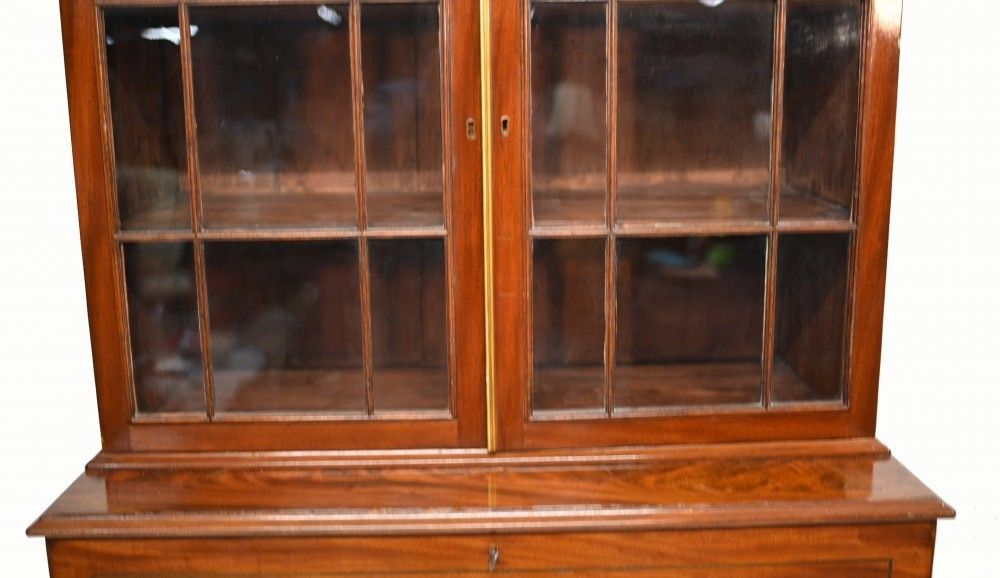 Georgian Secretaire Bookcase Desk Mahogany 1800 photo Furniture