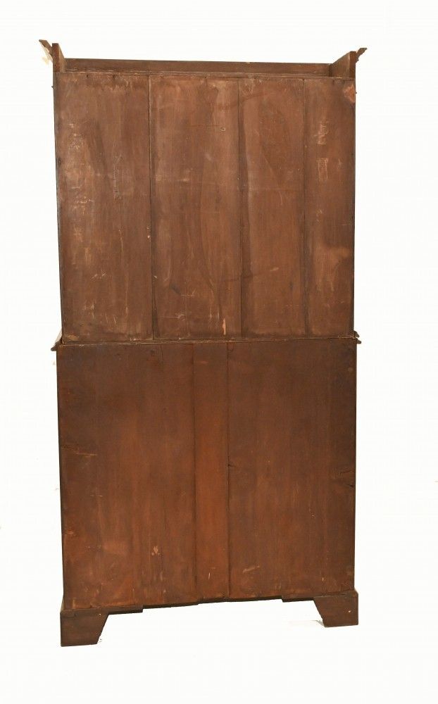 photo vintage Georgian Secretaire Bookcase Desk Mahogany 1800