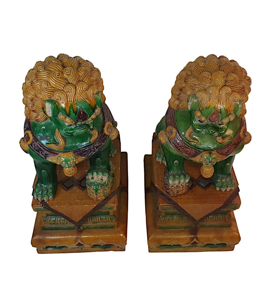 A Rare And Important Pair Of Early 20th Century  Chinese Export Foo Dogs photo for sale