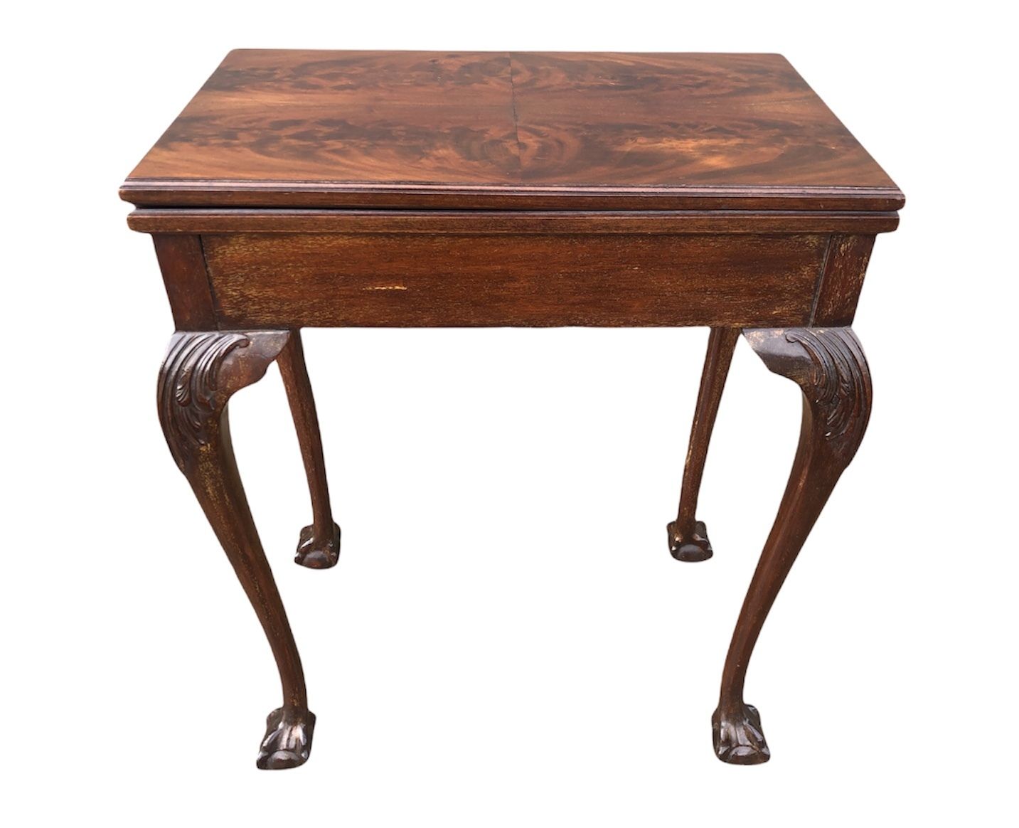Handsome Vintage Carved Mahogany Card Or Hall Table