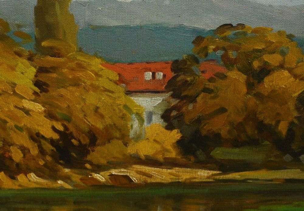Antique French Oil Painting   Signed Impressionist Landscape photo 995.0