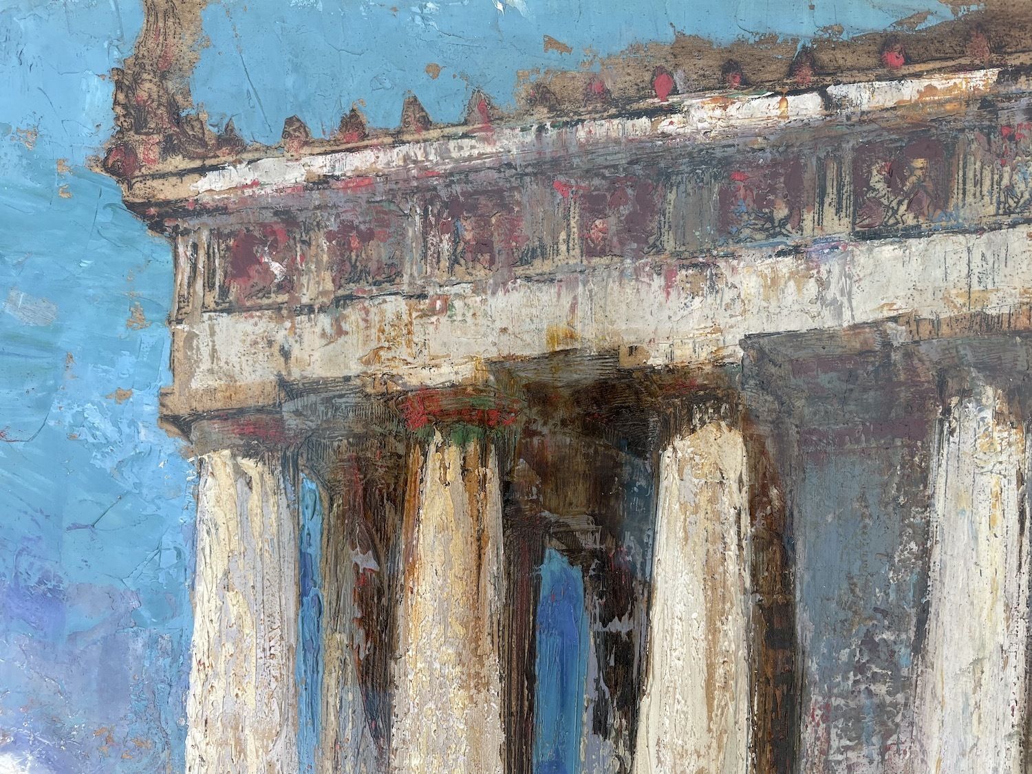 20th Century Painting Of A Figures By A Classical Temple By William Walcot photo 5000.0