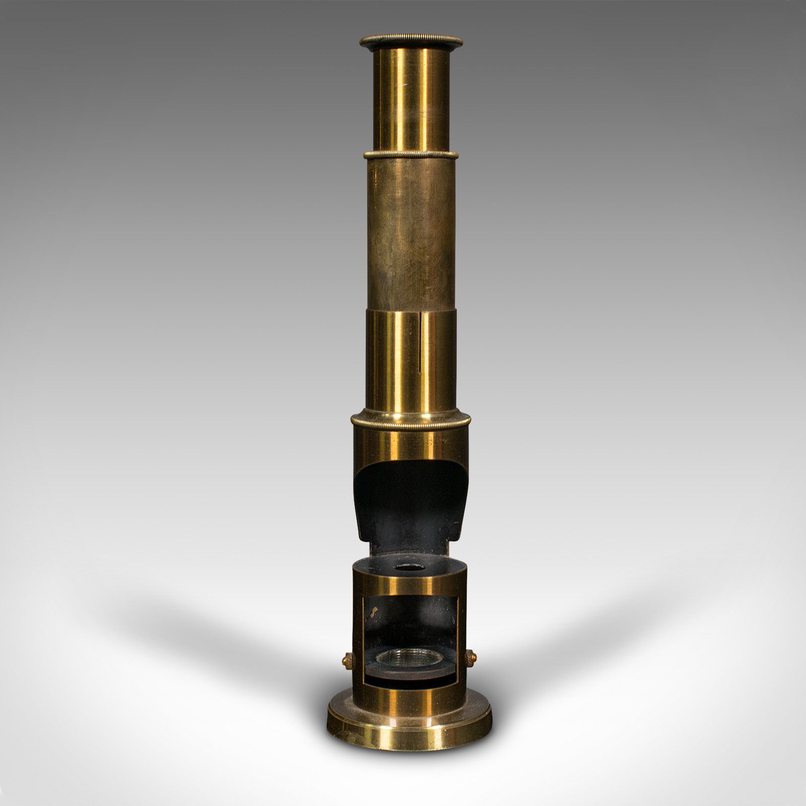 Antique Pocket Field Microscope, English, Brass, Instrument, C.1910 photo furniture