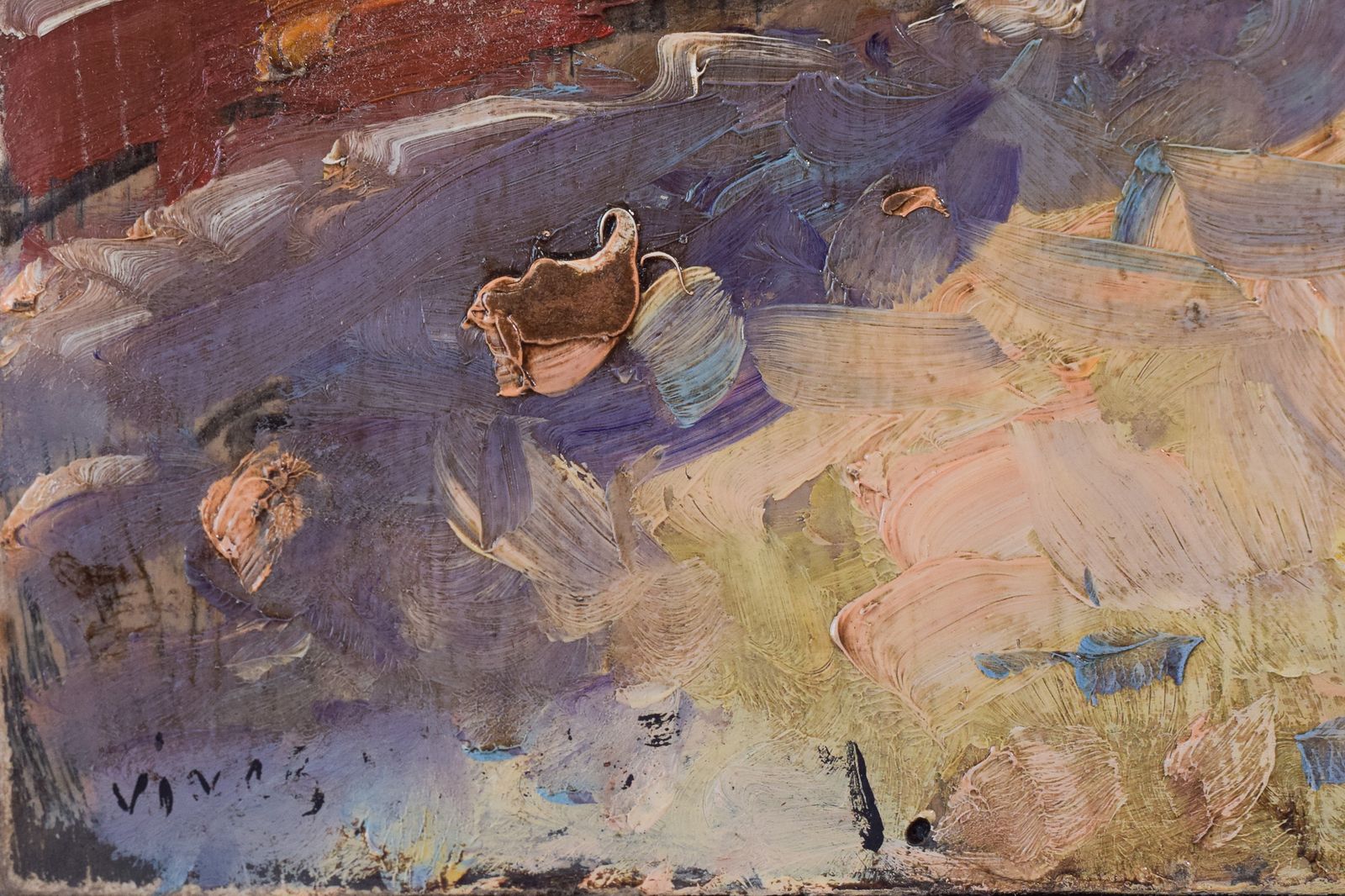 Art Pair Of Impressionist Oil Sketches Of A Bullfight photo
