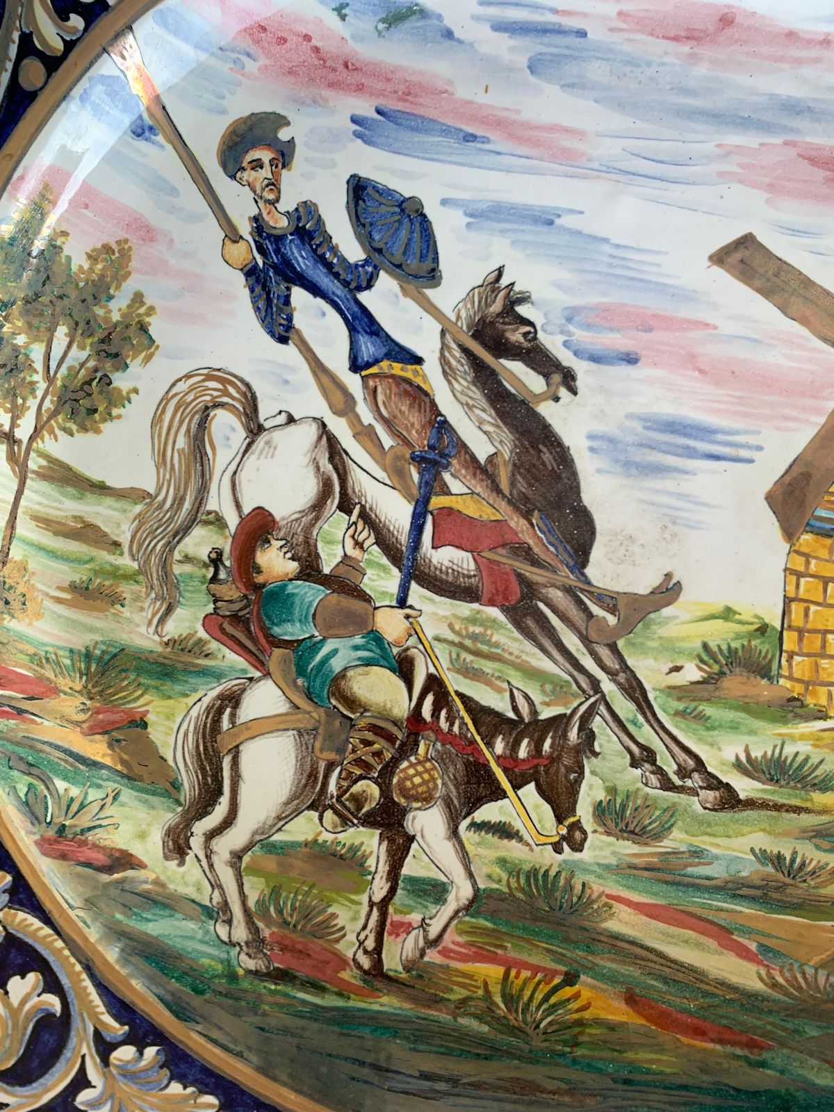 Plat décoratif espagnol représentant Don Quichotte, XIXe siècle photo 2114.0