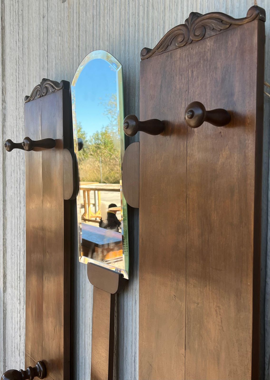 Porte-manteau sur pied Art déco avec porte-parapluies et miroir photo vinterior