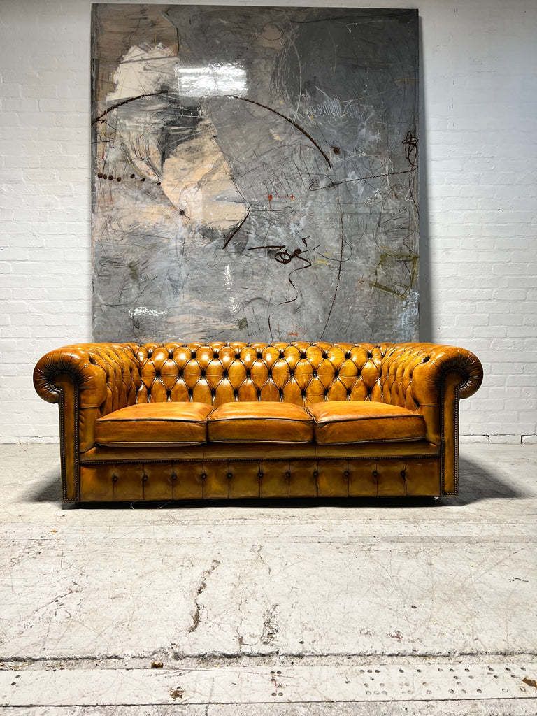 Wow! A Stunning Vintage Mid C Chesterfield Sofa photo for sale