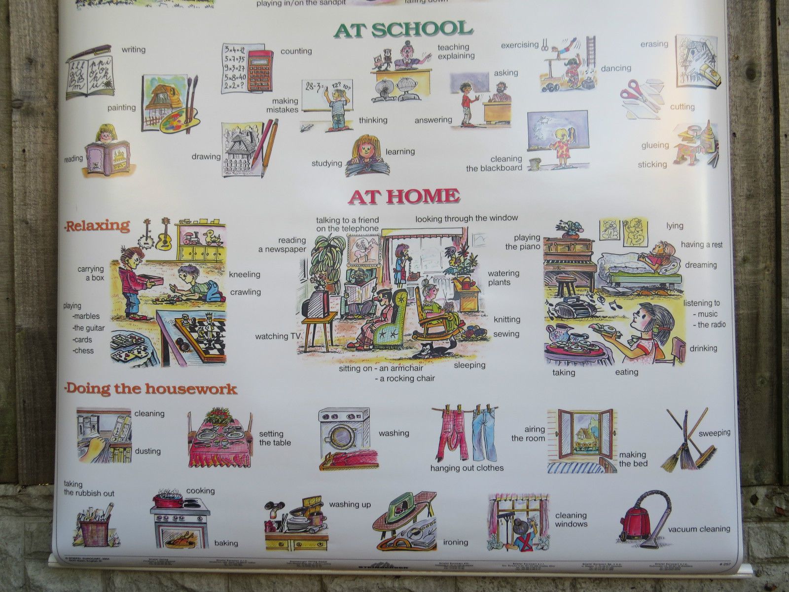 photo furniture Roll Down School Wall Chart Of Basic English Language III Double Sided Lesson 3