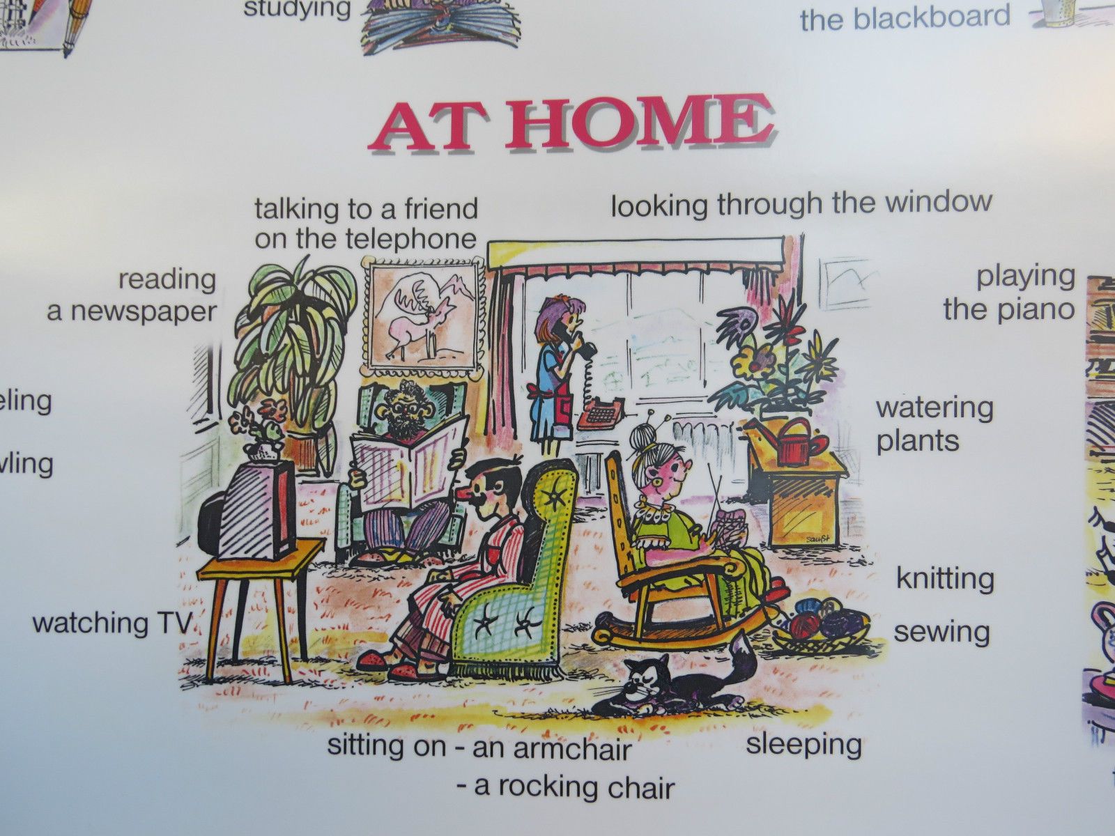 photo for sale Roll Down School Wall Chart Of Basic English Language III Double Sided Lesson 3