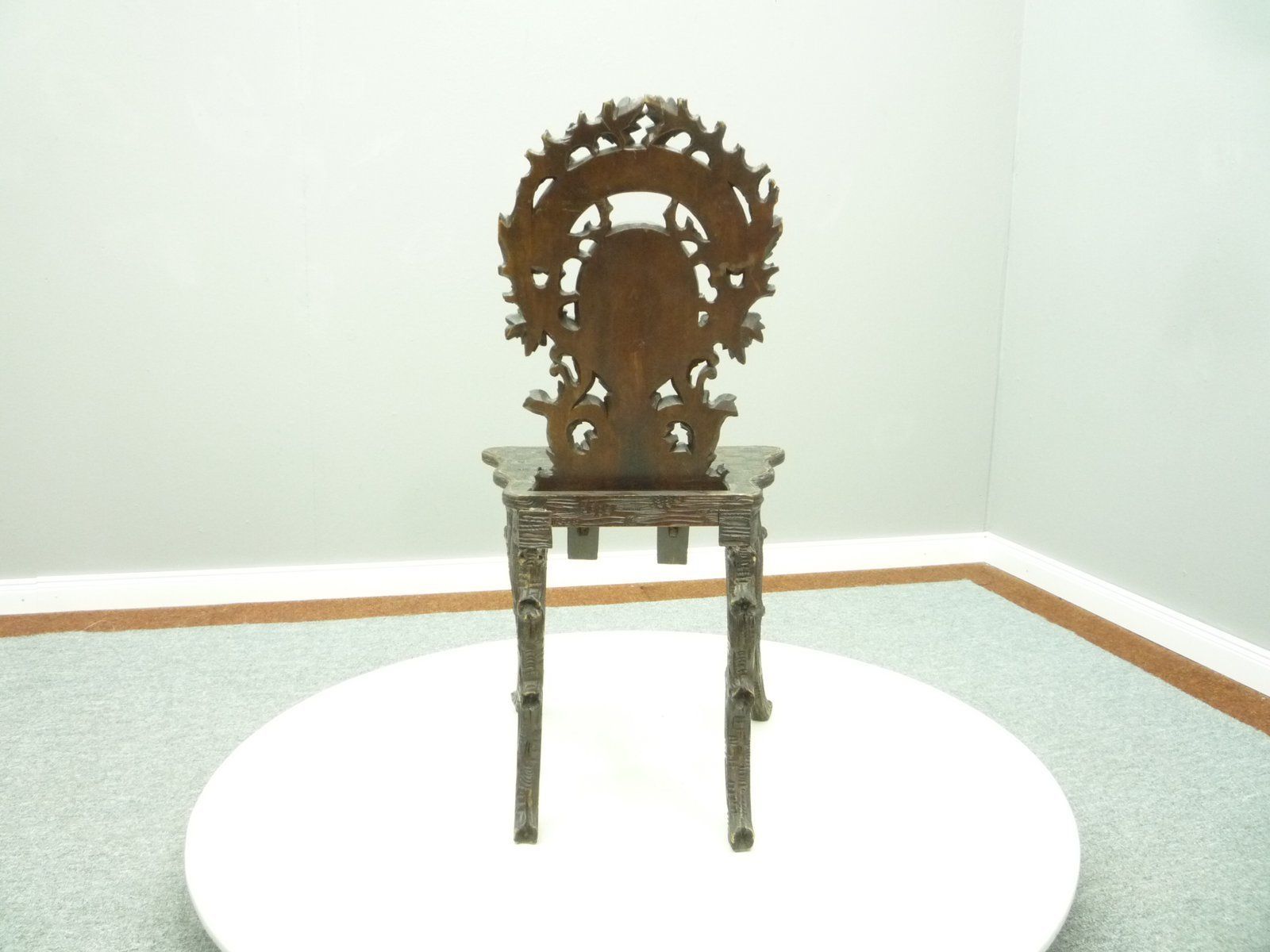 Antique Hand Carved Oak Chair, 1900s photo Furniture