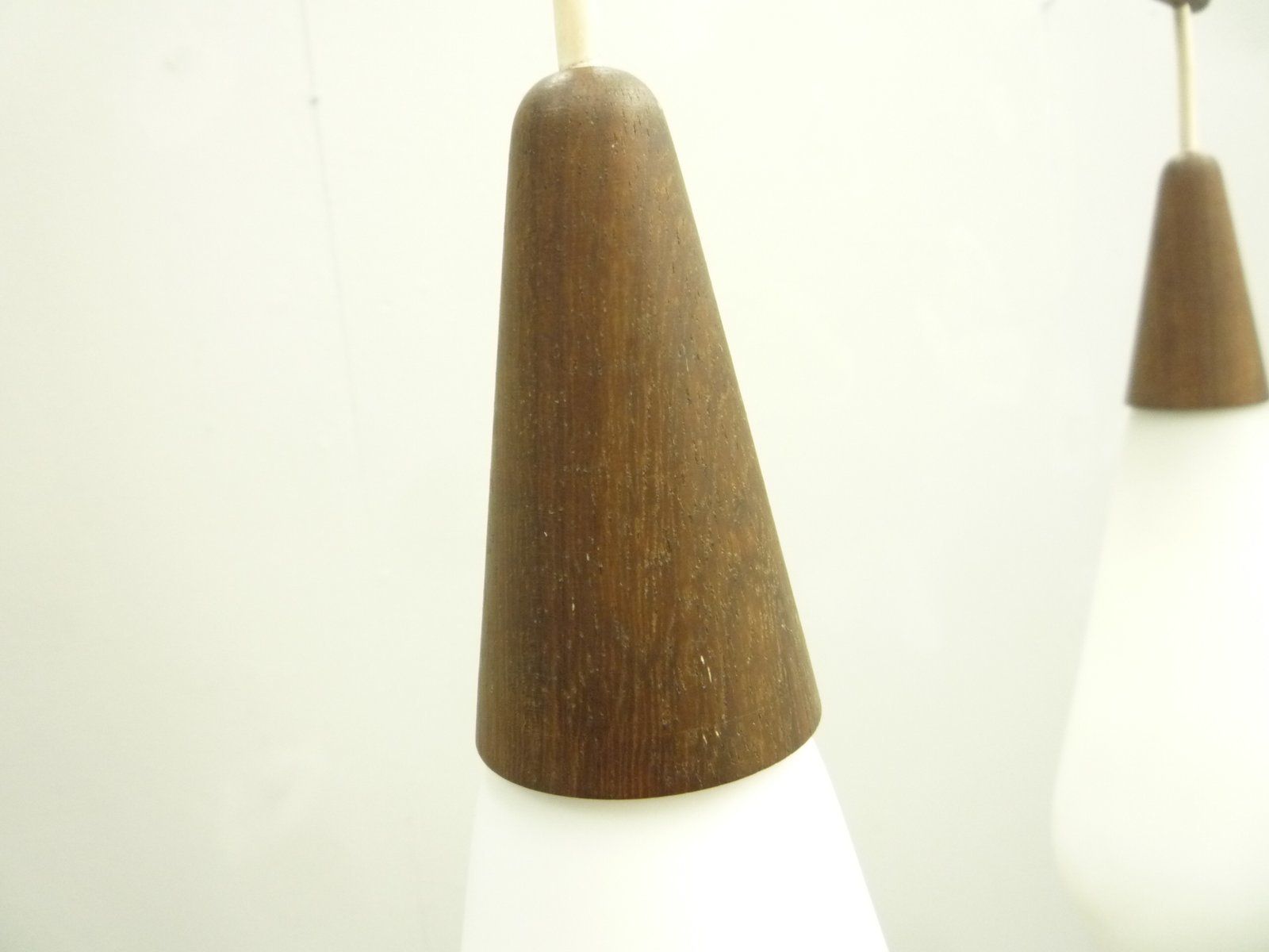 Glass & Teak Hanging Lamp In The Style Of Luxury photo buy