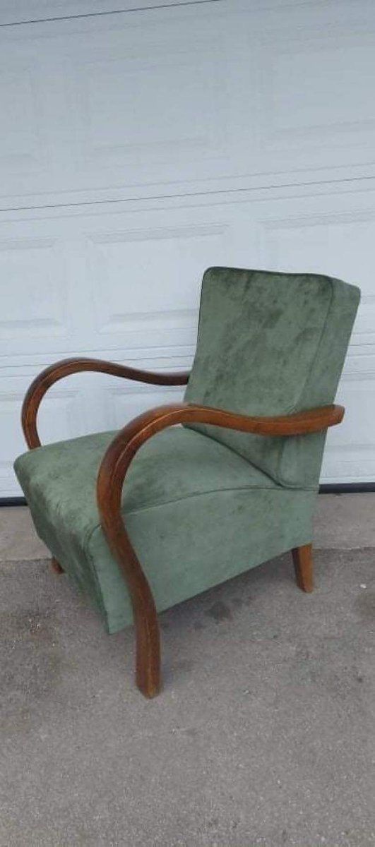 Art Deco Green Lounge Chairs  1920s  Set Of 2 photo for sale