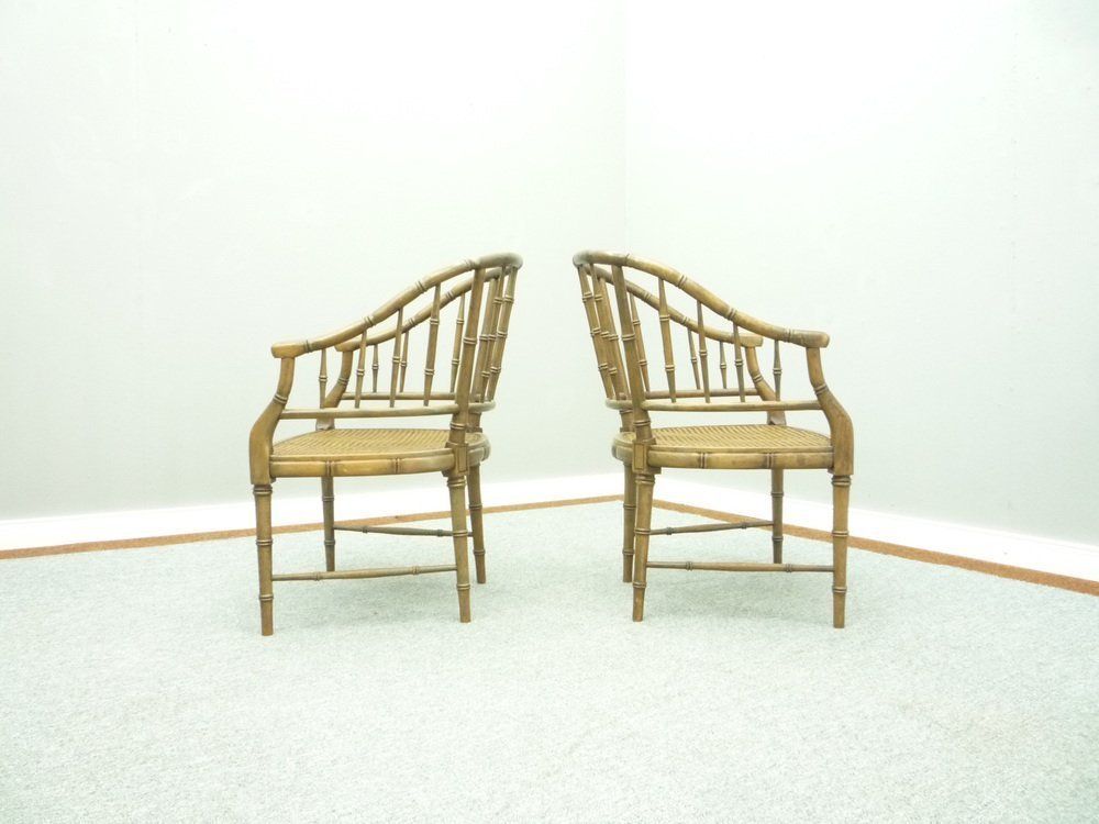 Birchwood Armchairs From Maison Jansen, 1960s, Set Of 2 photo Furniture