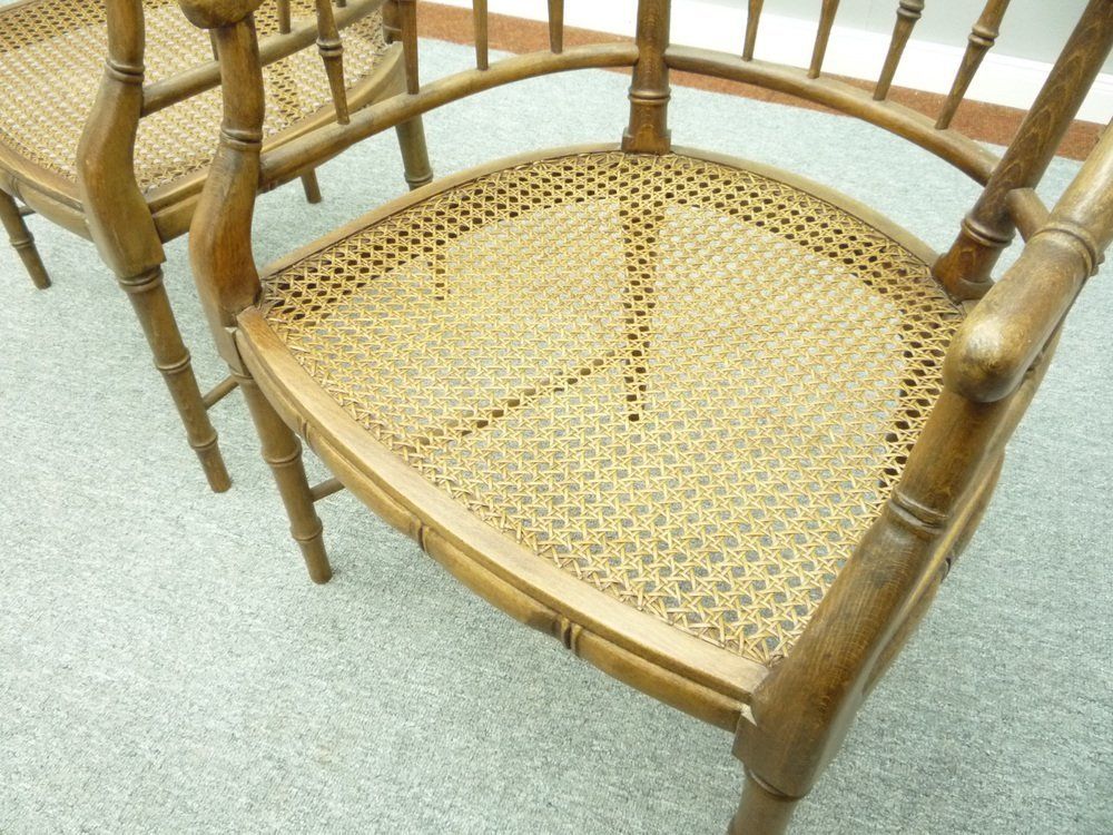 photo vintage Birchwood Armchairs From Maison Jansen, 1960s, Set Of 2
