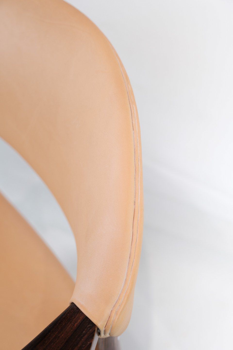 photo for sale Armchair In Rosewood With Light Natural Leather Designed By Kurt Olsen In The 1960s
