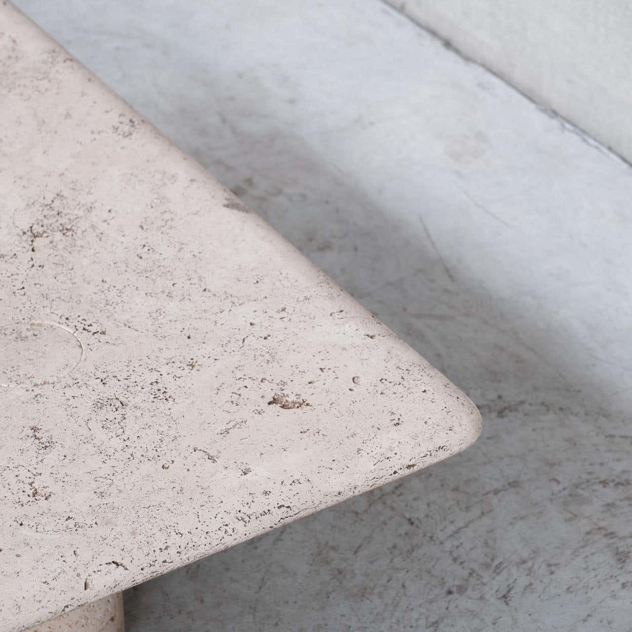 Angelo Mangiarotti Mid Century Travertine Table For Up & Up photo vintage