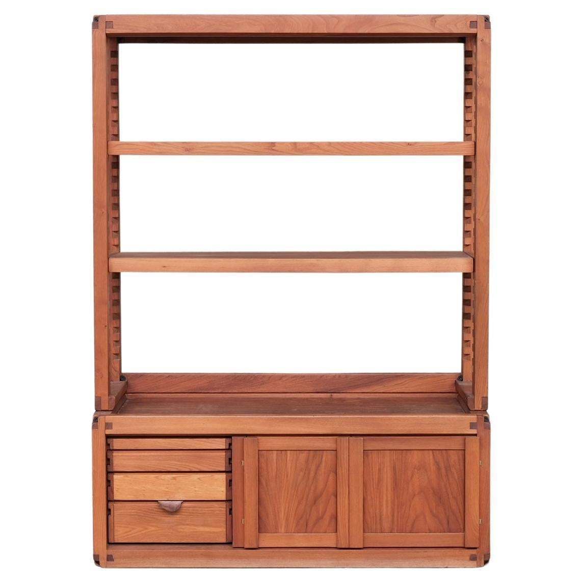 Pierre Chapo Mid Century Elm Shelving Cabinet B10