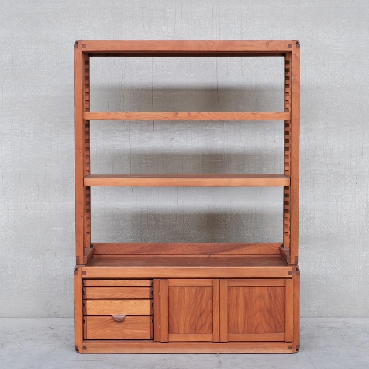 Pierre Chapo Mid Century Elm Shelving Cabinet B10 photo 17490.0